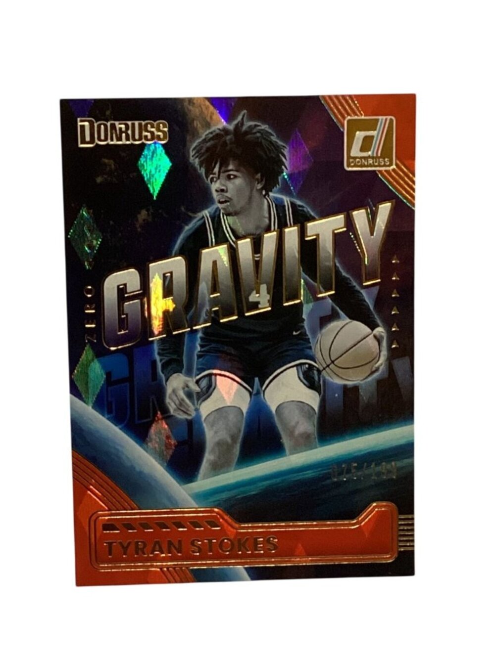 Tyran Stokes Donruss Zero Gravity Card #13 Embossed Red Blue 075/199